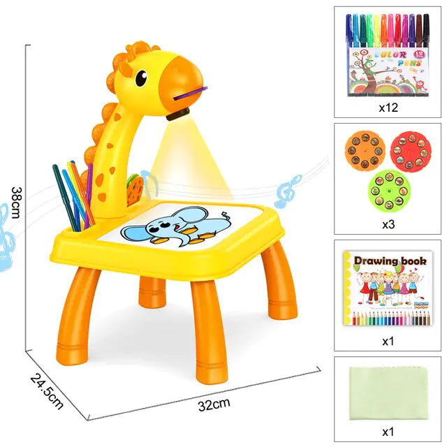 Children Led Projector Painting Art Drawing Table