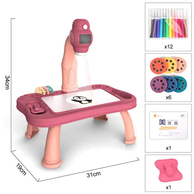 Children Led Projector Painting Art Drawing Table